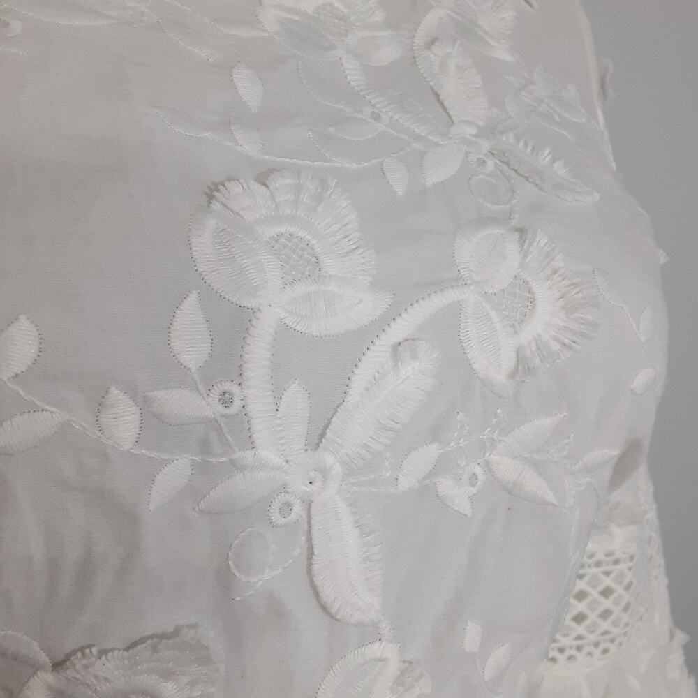 Eliza J White Bell Sleeve Mini Dress Womens 2 Boho Princess Bridal Shower Gypsy - Picture 6 of 15